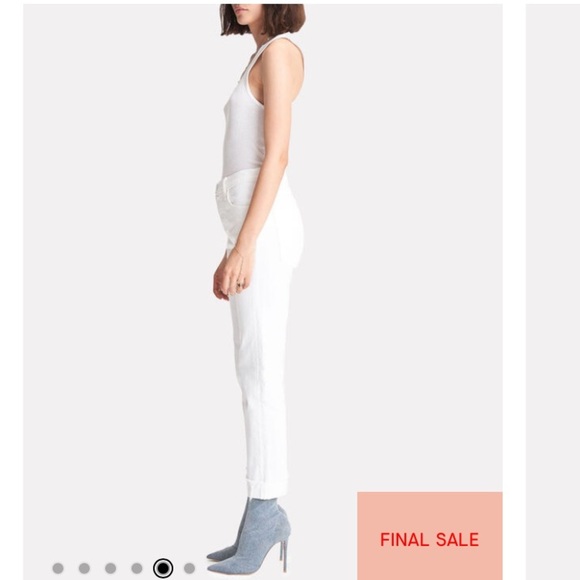 MOTHER THE SCRAPPER CUFF ANKLE FRAY IN TOTALLY INNOCENT HIGH WAISTED STRAIGHT - Picture 4 of 14